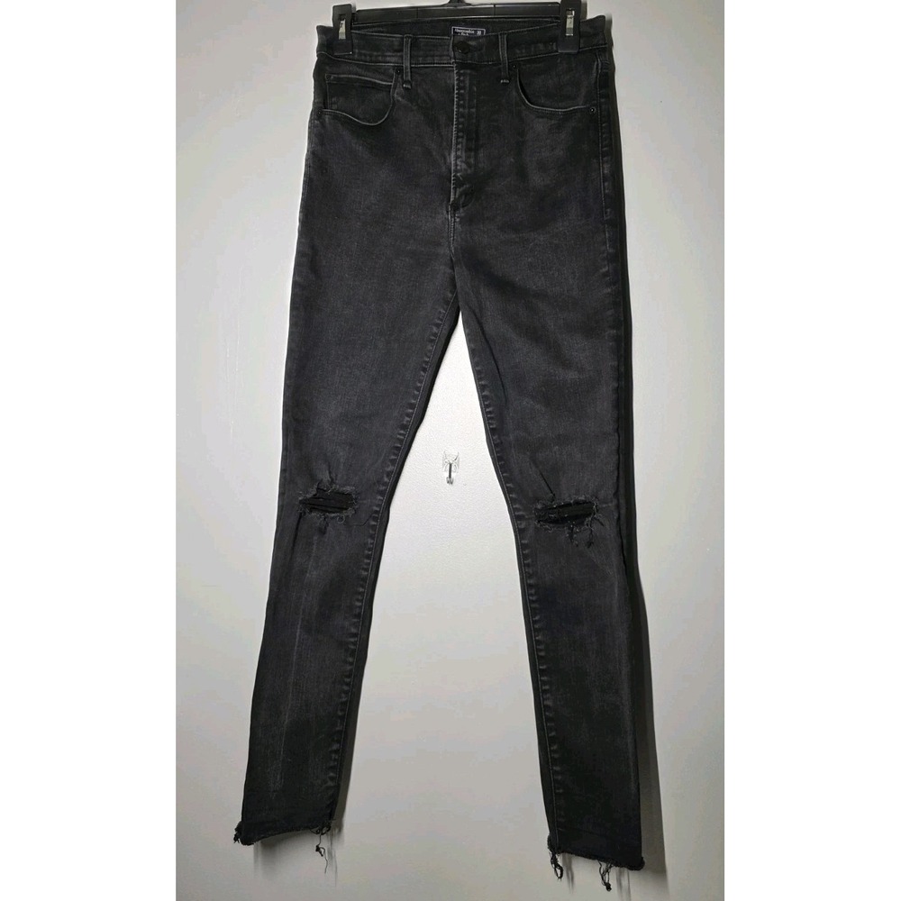 Abercrombie & Fitch Super Skinny Ultra High Rise Size 10 Black Denim Jeans